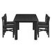 Modway Alvia 5-Piece Oak Wood Dining Table and Chairs Set in Black - front view