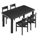 Modway Alvia 5-Piece Oak Wood Dining Table and Chairs Set in Black - angled view