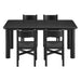 Modway Alvia 5-Piece Oak Wood Dining Table and Chairs Set in Black - side view