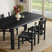 Modway Alvia 5-Piece Oak Wood Dining Table and Chairs Set in Black - detail view