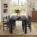 Modway Alvia 5-Piece Oak Wood Dining Table and Chairs Set in Black - lifestyle view