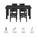 Modway Alvia 5-Piece Oak Wood Dining Table and Chairs Set in Black - dimensions and specifications