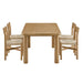 Modway Alvia 5-Piece Oak Wood Dining Table and Chairs Set in Weathered Oak - front view