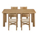 Modway Alvia 5-Piece Oak Wood Dining Table and Chairs Set in Weathered Oak - side view