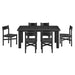 Modway Alvia 7-Piece Oak Wood Dining Table and Chairs Set in Black - angled view