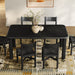 Modway Alvia 7-Piece Oak Wood Dining Table and Chairs Set in Black - detail view
