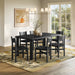 Modway Alvia 7-Piece Oak Wood Dining Table and Chairs Set in Black - lifestyle view