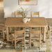 Modway Alvia 7-Piece Oak Wood Dining Table and Chairs Set in Weathered Oak - detail view