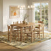 Modway Alvia 7-Piece Oak Wood Dining Table and Chairs Set in Weathered Oak - lifestyle view