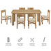Modway Alvia 7-Piece Oak Wood Dining Table and Chairs Set in Weathered Oak - dimensions and specifications