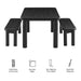 Modway Alvia 3-Piece Oak Wood Dining Table and Benches Set in Black - dimensions and specifications