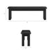 Modway Alvia 3-Piece Oak Wood Dining Table and Benches Set in Black - dimensions and specifications 14