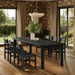 Modway Alvia 7-Piece Oak Wood Extendable Dining Table and Chairs Set in Black - detail view