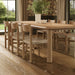 Modway Alvia 7-Piece Oak Wood Extendable Dining Table and Chairs Set in Weathered Oak - side view