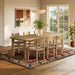 Modway Alvia 7-Piece Oak Wood Extendable Dining Table and Chairs Set in Weathered Oak - lifestyle view