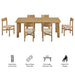 Modway Alvia 7-Piece Oak Wood Extendable Dining Table and Chairs Set in Weathered Oak - dimensions and specifications