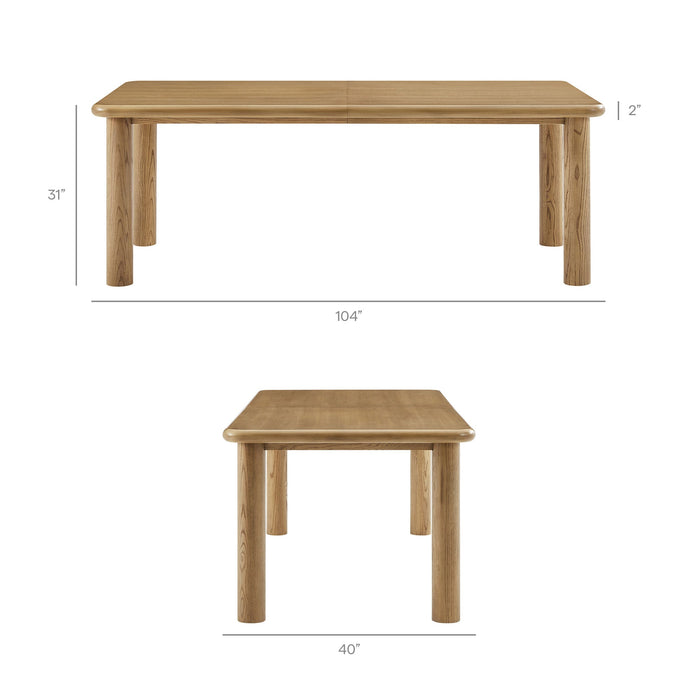 Modway Alvia 7-Piece Oak Wood Extendable Dining Table and Chairs Set in Weathered Oak - dimensions and specifications 12
