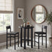 Modway Alvia 3-Piece Round Oak Wood Bar Table With Bar Stools Set in Black - detail view