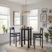 Modway Alvia 3-Piece Round Oak Wood Bar Table With Bar Stools Set in Black - lifestyle view