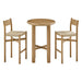 Modway Alvia 3-Piece Round Oak Wood Bar Table With Bar Stools Set in Weathered Oak - front view