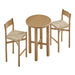 Modway Alvia 3-Piece Round Oak Wood Bar Table With Bar Stools Set in Weathered Oak - angled view