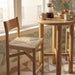 Modway Alvia 3-Piece Round Oak Wood Bar Table With Bar Stools Set in Weathered Oak - side view