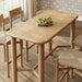 Modway Alvia 5-Piece Rectangular Oak Wood Bar Table With Bar Stools Set in Weathered Oak - side view