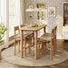 Modway Alvia 5-Piece Rectangular Oak Wood Bar Table With Bar Stools Set in Weathered Oak - detail view
