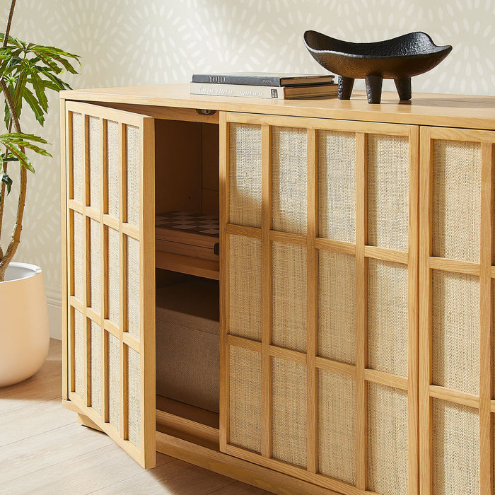 Aiko 76 Inch Japandi Sideboard Light Oak