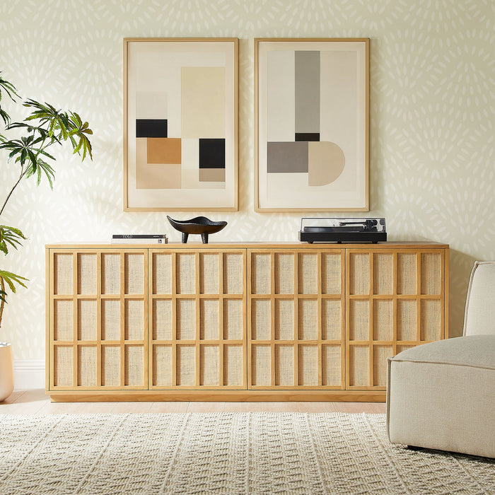 Aiko 76 Inch Japandi Sideboard Light Oak