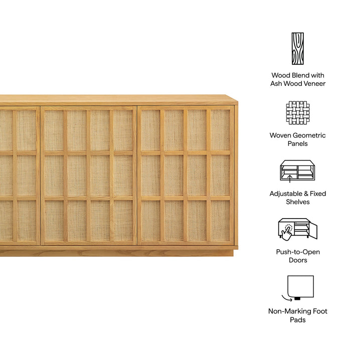 Aiko 76 Inch Japandi Sideboard Light Oak
