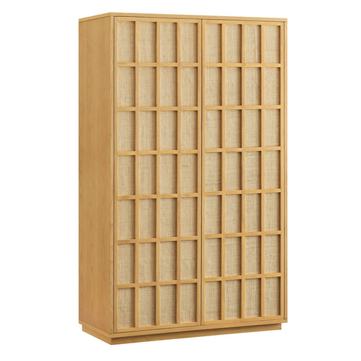 Aiko 64 Inch Tall Japandi Storage Cabinet Light Oak