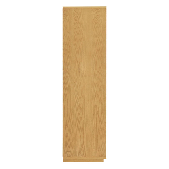 Aiko 64 Inch Tall Japandi Storage Cabinet Light Oak