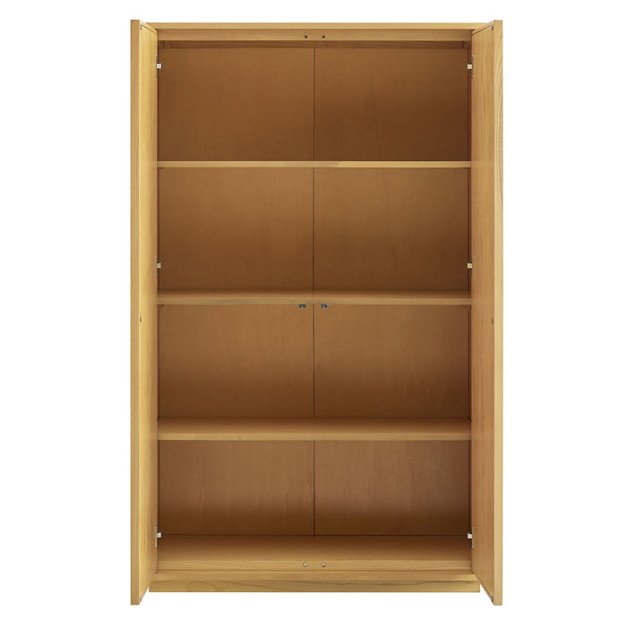 Aiko 64 Inch Tall Japandi Storage Cabinet Light Oak