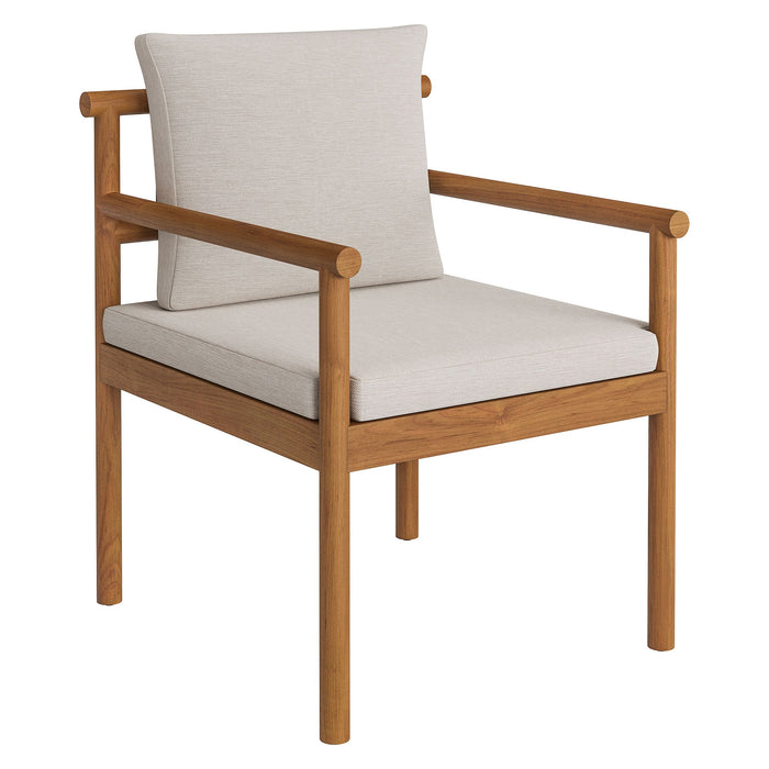 Eleni Outdoor Patio Teak Wood Rope Dining Chair Natural Sail