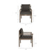 Eleni Outdoor Patio Teak Wood Rope Dining Chair Weathered Gray Flint