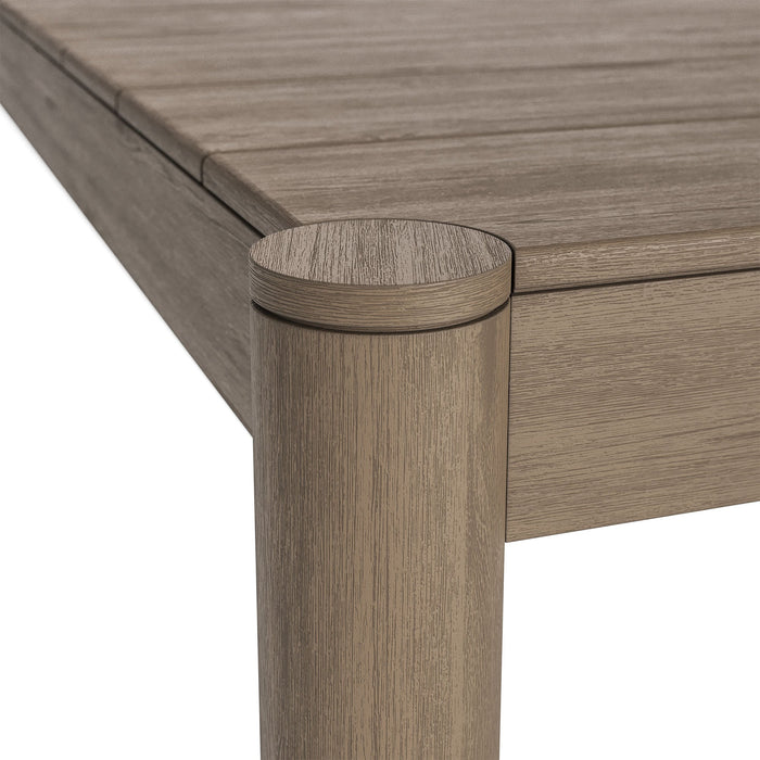 Eleni 89-Inch Outdoor Patio Teak Wood Dining Table Weathered Gray