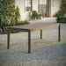 Eleni 89-Inch Outdoor Patio Teak Wood Dining Table Weathered Gray
