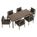 Eleni 7 Piece Outdoor Patio Teak Wood Dining Set by Modway - installation view