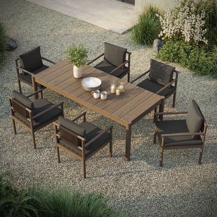 Eleni 7 Piece Outdoor Patio Teak Wood Dining Set by Modway - specifications diagram