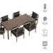 Eleni 7 Piece Outdoor Patio Teak Wood Dining Set by Modway - side view