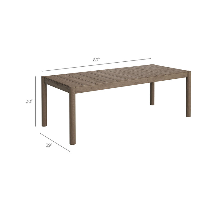 Eleni 7 Piece Outdoor Patio Teak Wood Dining Set by Modway - back view