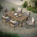 Eleni 7 Piece Outdoor Patio Teak Wood Dining Set outdoor patio dining set side view