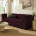 Hilda 86" Curved Back Performance Velvet Sofa Mulberry