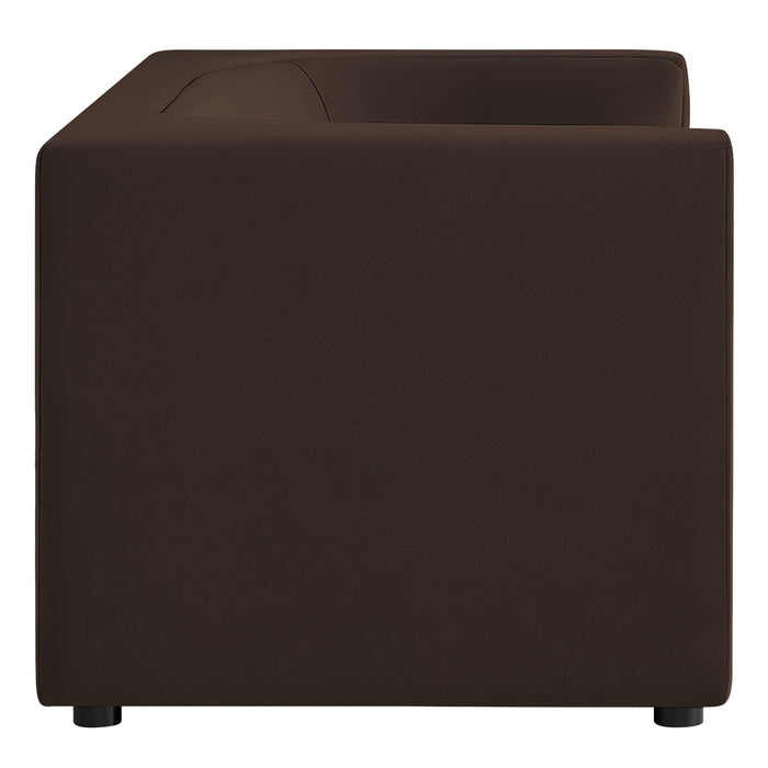Hilda 67" Curved Back Performance Velvet Loveseat Chocolate Brown