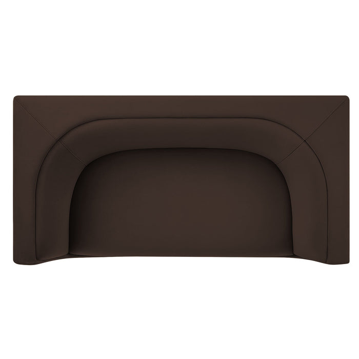 Hilda 67" Curved Back Performance Velvet Loveseat Chocolate Brown