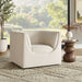 Hilda Curved Back Performance Velvet Armchair Alabaster
