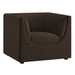 Hilda Curved Back Performance Velvet Armchair Chocolate Brown