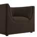 Hilda Curved Back Performance Velvet Armchair Chocolate Brown