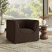 Hilda Curved Back Performance Velvet Armchair Chocolate Brown